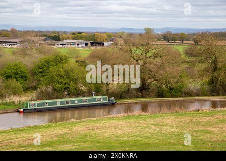 Canal Narrowboats bei Hurleston Cheshire am Shropshire union Kanal nahe der Kreuzung mit dem Llangollen Kanal Stockfoto