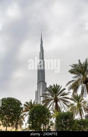 Burj Khalifa, das höchste Gebäude der Welt, 830 m, Wolkenkratzer, Skyline, Dubai, Vereinigte Arabische Emirate, Naher Osten, Asien Stockfoto