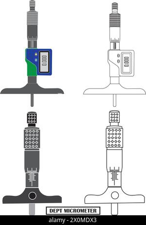 Mikrometer-Tiefenmessgerät Icon Vektor einfaches Design Stock Vektor