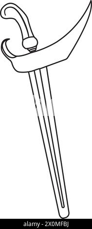 Keris traditionelle Waffe aus indonesien im flachen Illustrationsvektor Stock Vektor