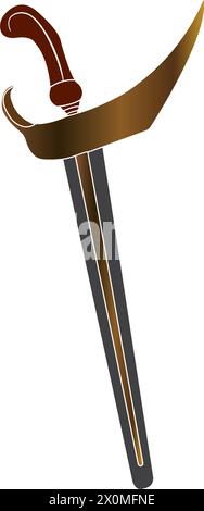 Keris traditionelle Waffe aus indonesien im flachen Illustrationsvektor Stock Vektor