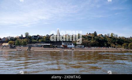Blick auf Zemun, eine Stadt am Ufer der Donau in Serbien Stockfoto