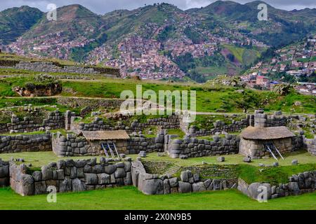 Peru, Provinz Cuzco, Cuzco, gelistet als UNESCO-Weltkulturerbe, Sacsayhuaman, die Inka-Festung, die im 15. Jahrhundert von Pachacutec, der 6. Erbaut wurde Stockfoto