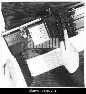 ZENTRALES KARTENINDEX-SYSTEM DES KRIEGSBÜROS [A.G.STATS.] - Nahaufnahme von Punch Machine-Fotonegativ, British Army Stockfoto