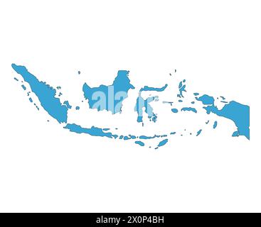 Indonesien detaillierte Kartenform, flache Web-Grafik Konzept Symbol Vektor-Illustration. Stock Vektor