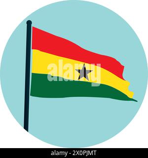 Nationalflagge von Ghana Vektor Illustration einfaches Design Stock Vektor