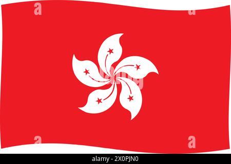 Hong Kong Flagge Vektor Illustraion Symbol Design Stock Vektor