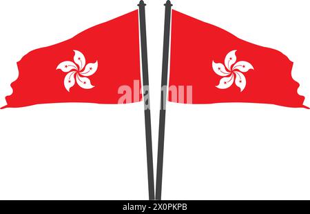 Hong Kong Flagge Vektor Illustraion Symbol Design Stock Vektor