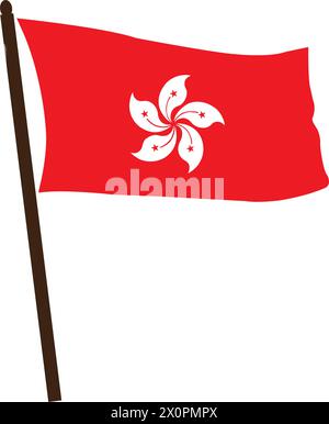 Hong Kong Flagge Vektor Illustraion Symbol Design Stock Vektor