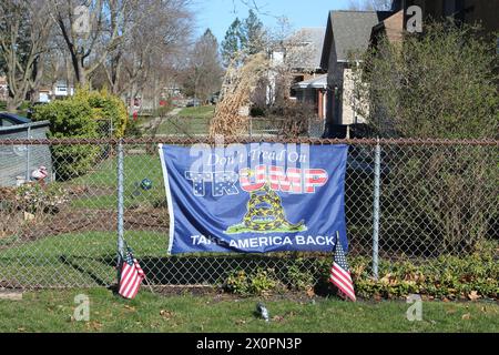 Im Frühjahr in des Plaines, Illinois, wird Trump nicht angegriffen Stockfoto