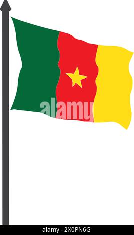 Kamerun Flagge Symbol Vektor Illustration einfaches Design Stock Vektor