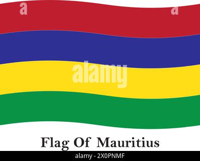 Mauritius Flagge Symbol Vektor Illustration Design Stock Vektor