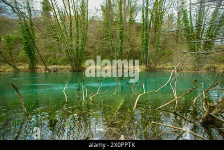 Slunjcica Fluss in Rastoke Dorf, Kroatien Stockfoto
