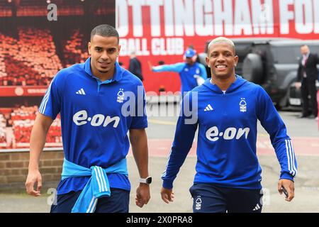 Murillo of Nottingham Forest und Danilo of Nottingham Forest während des Premier League-Spiels zwischen Nottingham Forest und Wolverhampton Wanderers auf dem City Ground, Nottingham am Samstag, den 13. April 2024. (Foto: Jon Hobley | MI News) Credit: MI News & Sport /Alamy Live News Stockfoto