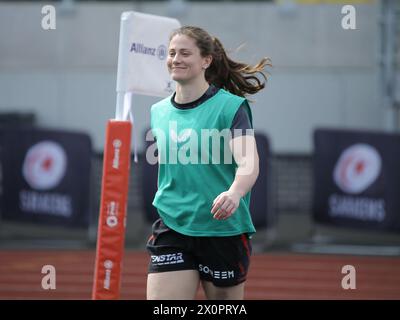 London, Großbritannien. April 2024. London, England, 13. April 2024: NIC Haynes (16 Saracens) vor dem Allianz Cup Spiel zwischen Saracens und Exeter Chiefs im StoneX Stadium in London. (Jay Patel/SPP) Credit: SPP Sport Press Photo. /Alamy Live News Stockfoto