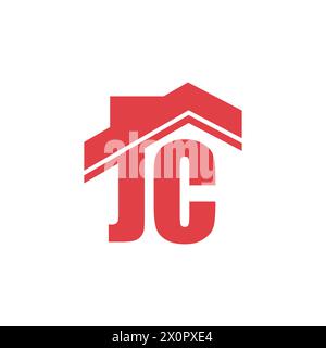 JC House Symbol einfaches Logo. Abstrakter Anfangsbuchstabe JC Haus Immobilien Logo Vektor. Das Logo ist geeignet für Wohnungen, Immobilien, Bauwesen usw. Stock Vektor