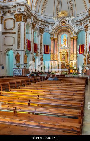 Nostra Senyora del Consol, Plaza de la Iglesia, Altea, Comunidad Valenciana, Viertel Alicante, Costa Blanca, Spanien Stockfoto