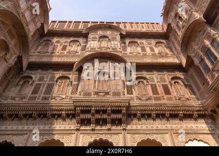 Historisches Mehrangarh Fort in Jodhpur, Rajasthan Stockfoto