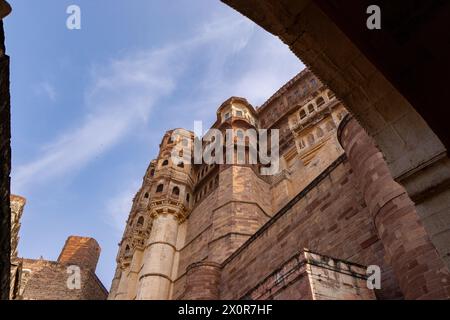Historisches Mehrangarh Fort in Jodhpur, Rajasthan Stockfoto