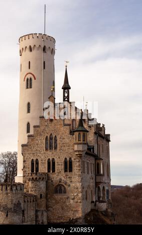 Die einzigartigen Orte der Schwäbischen Alb in Deutschland. Schloss Lichtenstein in Deutschland Stockfoto