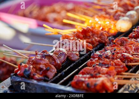 Gegrilltes Hühnchenfleisch auf dem Grill Stockfoto