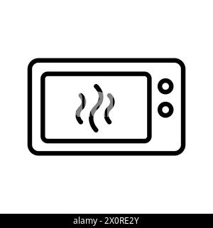 Mikrowellen-Konturvektorsymbol isoliert Stock Vektor