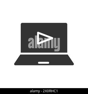 Laptop-Glyphen-Vektor-Symbol isoliert Stock Vektor