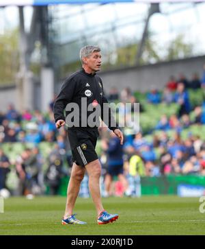 Aviva Stadium, Dublin, Irland. April 2024. Investec Champions Cup Rugby, Leinster gegen La Rochelle; Ronan O’Gara La Rochelle Head Coach Credit: Action Plus Sports/Alamy Live News Stockfoto