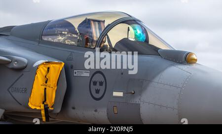 SAAB JAS 39 Gripen, statisch auf dem Royal International Air Tattoo 2023. Stockfoto