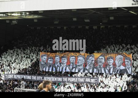 Newcastle upon Tyne, Großbritannien. April 2024. Banner während des Premier League-Spiels in St. James' Park, Newcastle Upon Tyne. Der Bildnachweis sollte lauten: Nigel Roddis/Sportimage Credit: Sportimage Ltd/Alamy Live News Stockfoto