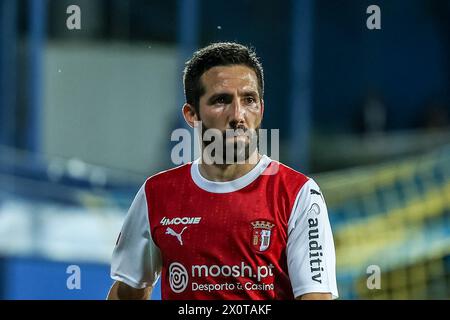 Lissabon, Portugal . April 2024. Estoril, Portugal, 13. April 2024: Joao Moutinho (28 SC Braga) in Aktion während des Liga Portugal Betclic-Spiels zwischen GD Estoril Praia und SC Braga im Estadio Antonio Coimbra da Mota, Estoril, Portugal (João Bravo /SPP) Credit: SPP Sport Press Photo. /Alamy Live News Stockfoto