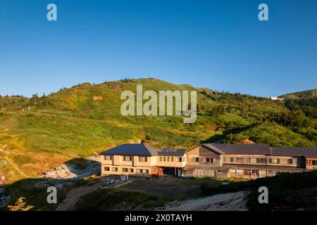 Mount Hachimantai, Toshichi Onsen Saiunso, heiße Quelle, Morgen, Stadt Hachimantai, Iwate, Japan, Ostasien, Asien Stockfoto