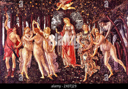 Allegorie - Primavera des Künstlers Botticelli, Sandro (Alessandro di Mariano di Vanni Filipepi) (14445-1510) Italienisch. Stock Vektor