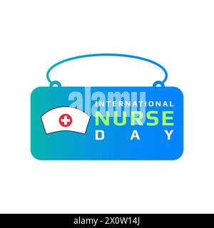 Vektordesign für den Krankentag. Mai Monat internationale Krankenschwester Tag Vektor Illustration mit Stethoskop Pflege Kappe oder Hut und erste-Hilfe-Kasten Stock Vektor