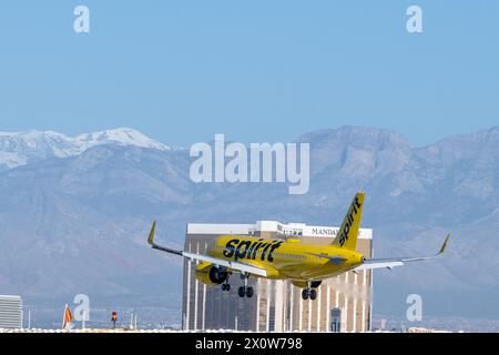 LAS VEGAS, Nevada - das Flugzeug von Spirt landete am 13. April 2024 auf dem Harry Reid International Airport in Las Vegas, Nevada. Kredit: DeeCee Carter/MediaPunch Stockfoto