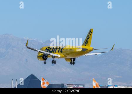 LAS VEGAS, Nevada - das Flugzeug von Spirt landete am 13. April 2024 auf dem Harry Reid International Airport in Las Vegas, Nevada. Kredit: DeeCee Carter/MediaPunch Stockfoto