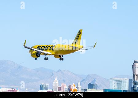 LAS VEGAS, Nevada - das Flugzeug von Spirt landete am 13. April 2024 auf dem Harry Reid International Airport in Las Vegas, Nevada. Kredit: DeeCee Carter/MediaPunch Stockfoto