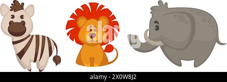 Afrikanische Safari Tiere Vektor-Set Stock Vektor