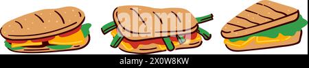 Leckere Sandwiches Vektor-Set Stock Vektor