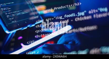 IT-Geschäft. Python Code Computer-Bildschirm. Design-Konzept für mobile Anwendungen. Stockfoto
