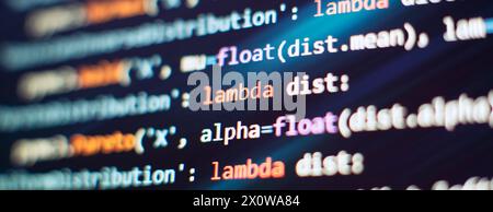 IT-Geschäft. Python Code Computer-Bildschirm. Design-Konzept für mobile Anwendungen. Stockfoto