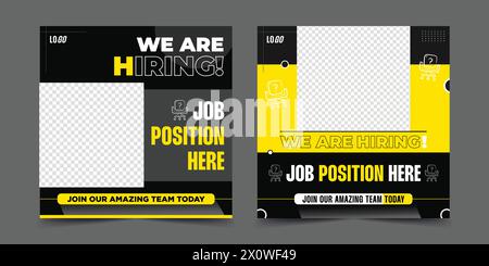 We Are Hiring – Post-Vorlage Für Die Einstellung Von Social Media Stock Vektor