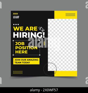 We Are Hiring – Post-Vorlage Für Die Einstellung Von Social Media Stock Vektor
