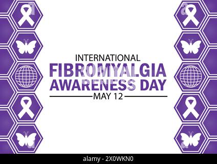 Internationale Fibromyalgie Awareness Day Vektor-Illustration. Mai. Gesundheitskonzept. Vorlage für Hintergrund, Banner, Karte, Poster mit Text Stock Vektor