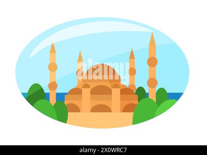 Hagia Sophia Moschee in Istanbul, abstrakte Reise in die Türkei Aufkleber Vektor Illustration Stock Vektor