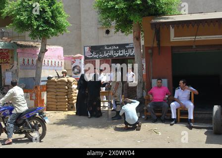 Anhänger von Abdel Fattah el-Sisi bei den Präsidentschaftswahlen 2014 in Kairo, Ägypten Stockfoto