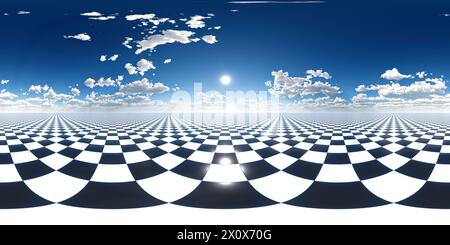 HDRI. Vollständiges sphärisches Panorama 360 Grad. Nahtloser Himmel. 3D-Rendering-Abbildung. Stockfoto