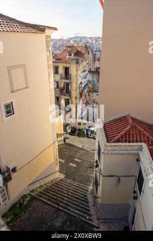 Lissabon, Bairro da Mouraria Stockfoto