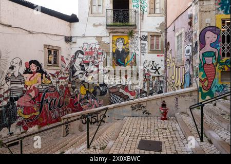 Lissabon, Bairro da Mouraria Stockfoto