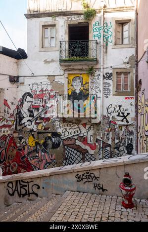 Lissabon, Bairro da Mouraria Stockfoto